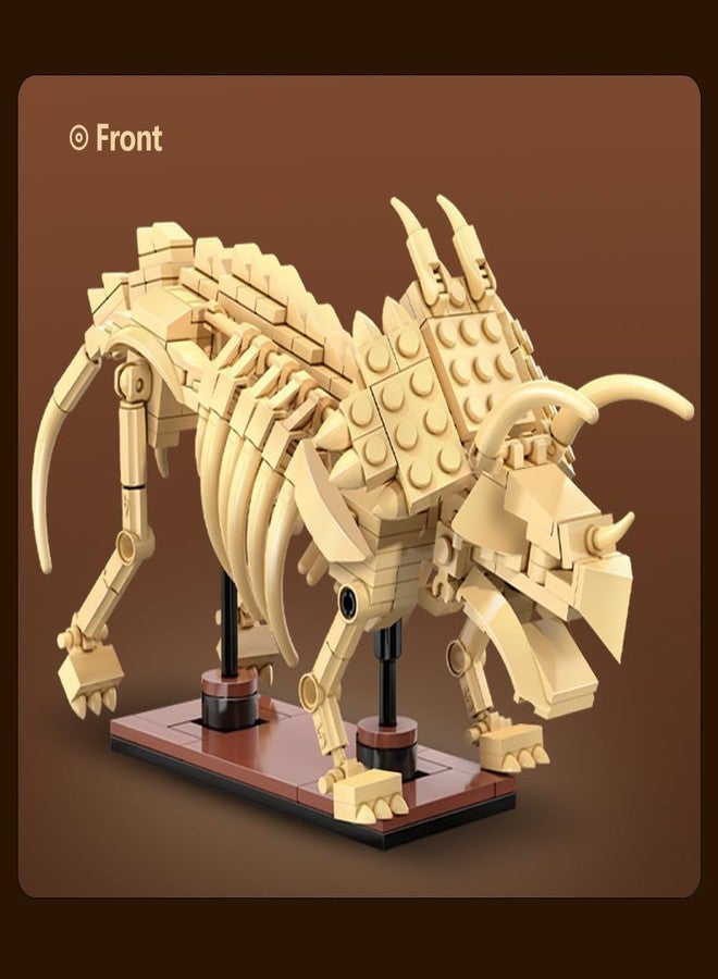 CaDA C59013W Triceratops Skeleton Building Block Model, 272 Glow-in-The-darkFfossil Pieces, 24cm Educational Assembly Toy, Suitable for Adults & Teens - Image 4